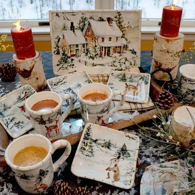  Certified International Winter's Frost Rectangular Serving Platter White