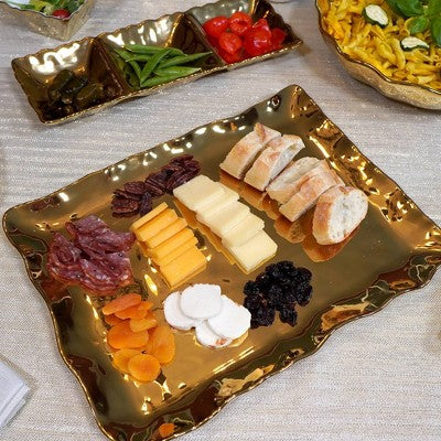  Certified International Gold Coast Rectangular Platter