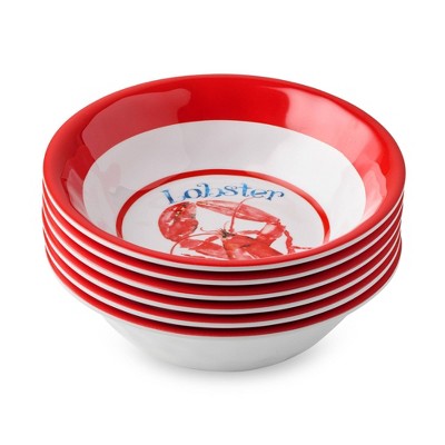  Certified International (Set Of 6) 22oz Beach House Lobster Melamine All Purpose Bowls