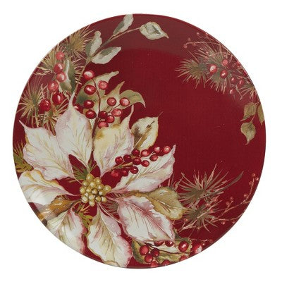  Certified International Set Of 4 Winters Joy Dinner Plates