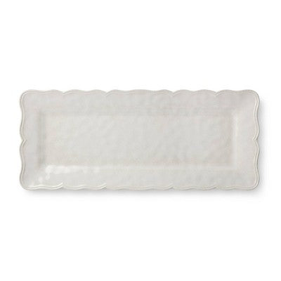  Certified International 2pc Isabella Cream Crackle Melamine Platter Set