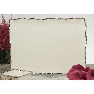  Certified International Regency Rectangular Serving Platter Silver