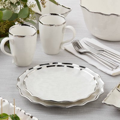  Certified International (Set Of 4) 9" Salad Plates Regency Silver