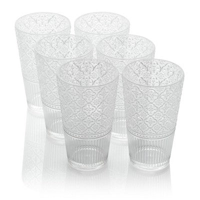  Certified International (Set Of 6) 22oz Acrylic Ice Tea Glasses Victoria
