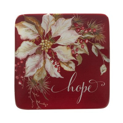  Certified International Set Of 4 Winters Joy Assorted Canape Plates