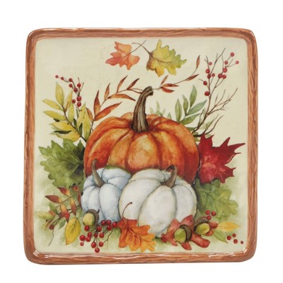  Certified International Set Of 4 Harvest Blessings Canape Plates