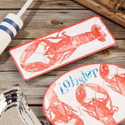  Certified International 2pc Beach House Lobster Melamine Platter Set