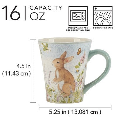  Certified International (Set Of 4) 16oz Easter Meadow Mugs