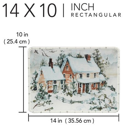  Certified International Winter's Frost Rectangular Serving Platter White