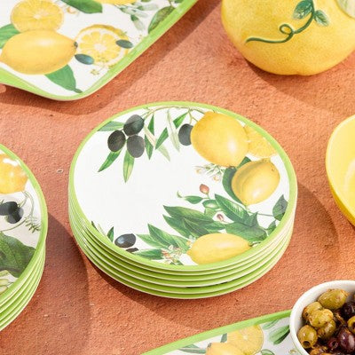  Certified International (Set Of 6) 9" Limone Melamine Salad Plates