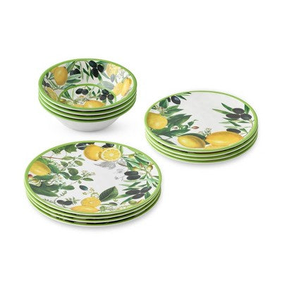  Certified International 12pc Limone Melamine Dinnerware Set