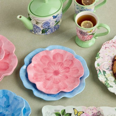  Certified International (Set Of 4) 9" Wildflower 3D Floral Melamine Salad Plates Pink