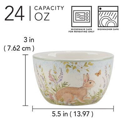  Certified International (Set Of 4) 24oz Easter Meadow Ice Cream Bowls