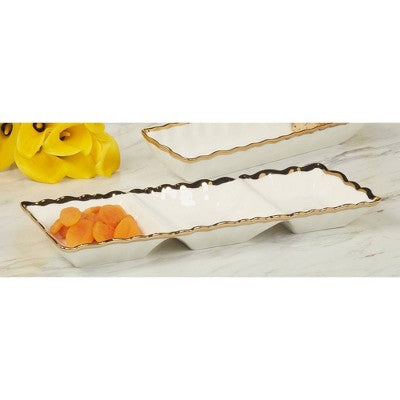  Certified International Regency 3 Section Tray Gold