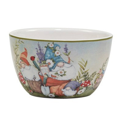  Set Of 4 Garden Gnomes Assorted Ice Cream Bowls - Certified International