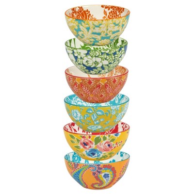  Set Of 6 Damask Floral All Purpose 26oz Bowls - Certified International