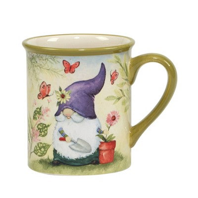  Set Of 4 Garden Gnomes Assorted 18oz Mugs - Certified International