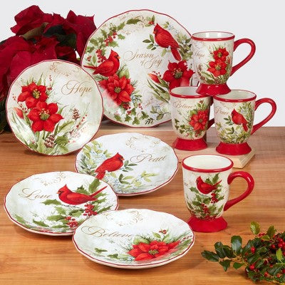  Set Of 4 Winter's Medley 16oz Drinkware Mugs - Certified International