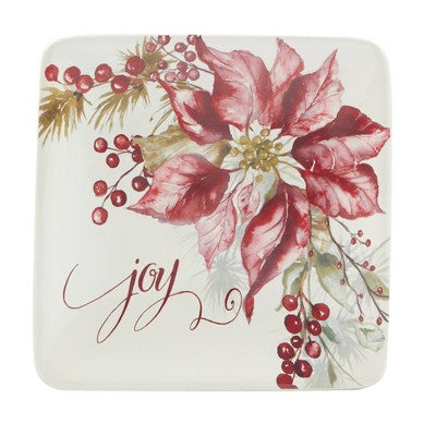  Certified International Set Of 4 Winters Joy Assorted Canape Plates