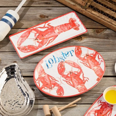  Certified International 2pc Beach House Lobster Melamine Platter Set