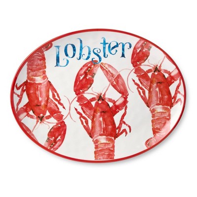  Certified International 2pc Beach House Lobster Melamine Platter Set