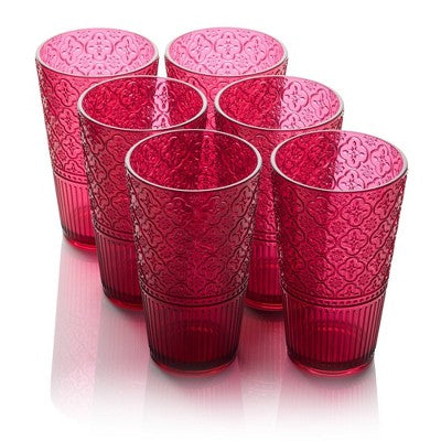  Certified International (Set Of 6) 22oz Acrylic Ice Tea Glasses Victoria