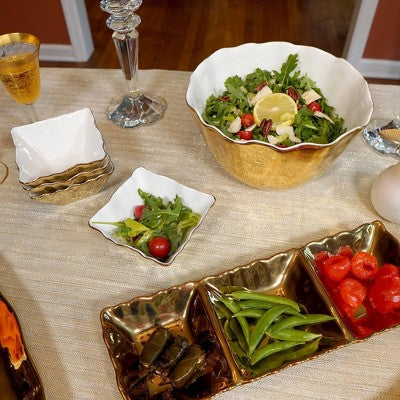  Certified International Set Of 4 Gold Coast Square Snack Bowl