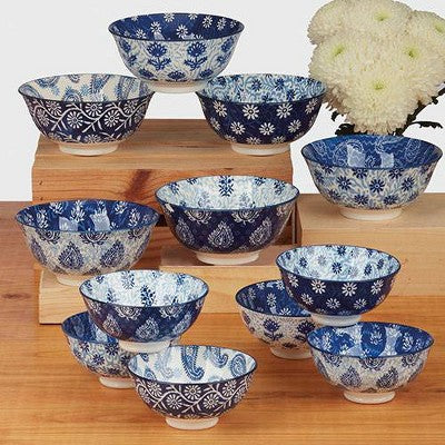 Certified International Set Of 6 30oz Carnival All Purpose Bowls Blue
