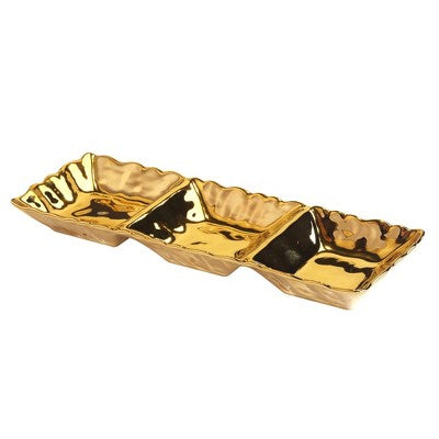  Certified International 3 Section Gold Coast Tray