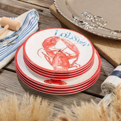  Certified International 12pc Beach House Lobster Melamine Dinnerware Set