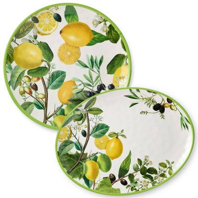  Certified International 2pc Limone Melamine Platter Set