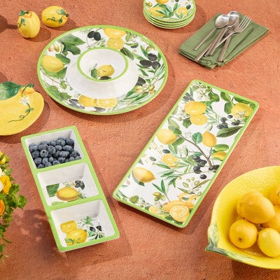  Certified International 3pc Limone Melamine Hostess Set