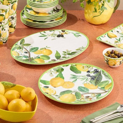  Certified International 2pc Limone Melamine Platter Set