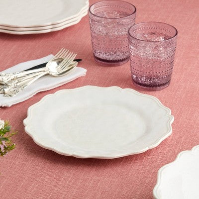  Certified International (Set Of 4) 11" Isabella Cream Crackle Melamine Dinner Plates