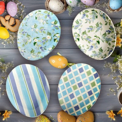  Certified International (Set Of 4) 8" Oval Egg Plates