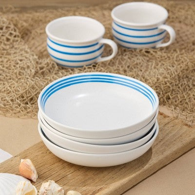  Certified International (Set Of 4) 36oz Soup Bowls Dockside Blue