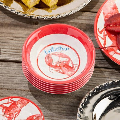  Certified International (Set Of 6) 22oz Beach House Lobster Melamine All Purpose Bowls