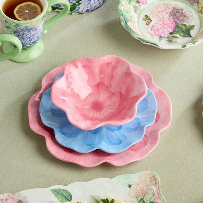  Certified International (Set Of 4) 16oz Wildflower 3D Floral Melamine All Purpose Bowls Pink