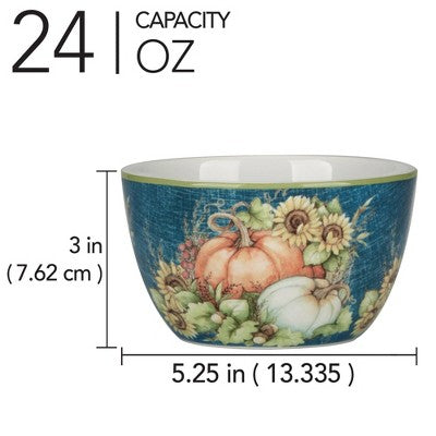  Certified International Set Of 4 24oz Autumn Breeze Ice Cream Bowls