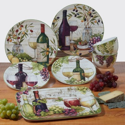  Set Of 4 Meadow Brook Vineyard Assorted Ice Cream Bowls - Certified International
