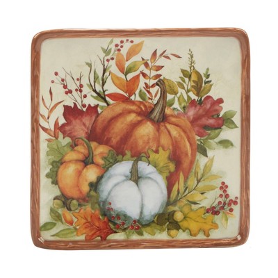  Certified International Set Of 4 Harvest Blessings Canape Plates