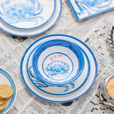  Certified International (Set Of 6) 220z Beach House Crab Melamine All Purpose Bowls
