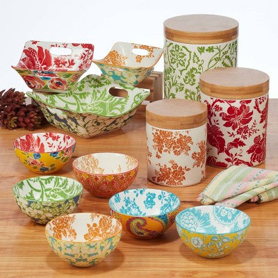  Set Of 6 Damask Floral All Purpose 26oz Bowls - Certified International