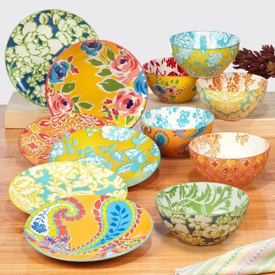  Set Of 6 Damask Floral All Purpose 12oz Bowls - Certified International