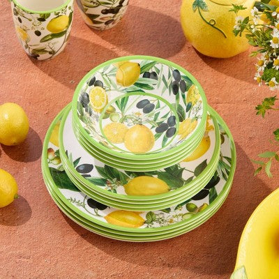  Certified International 12pc Limone Melamine Dinnerware Set