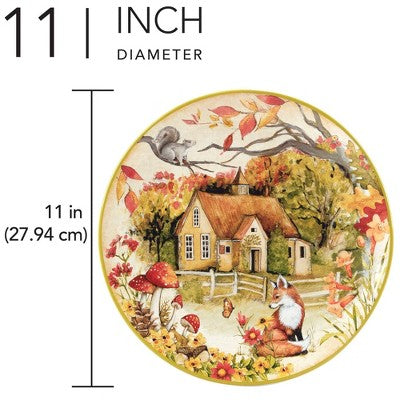  Certified International Set Of 4 Woodland Critters Dinner Plates