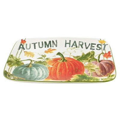  Tabletop 10.0 Inch Sweet Autumn Harvest Platter , Rectangular Fall Thanksgiving (1PC)